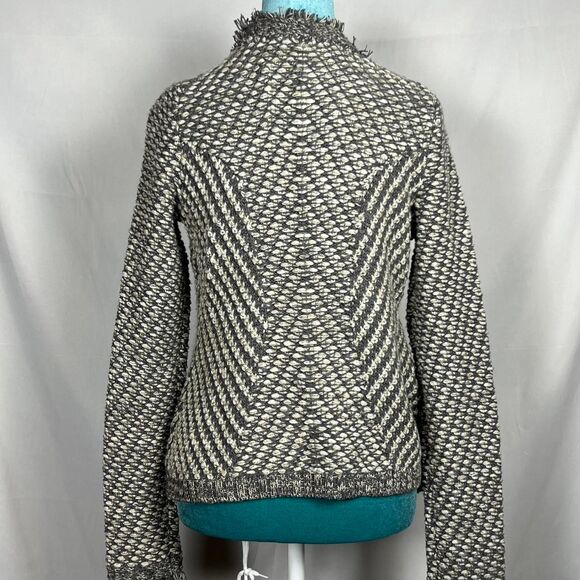 Angel of the North Anthropologie Textured Herringbone Fringe Cardigan (Size S) - Picture 3 of 7